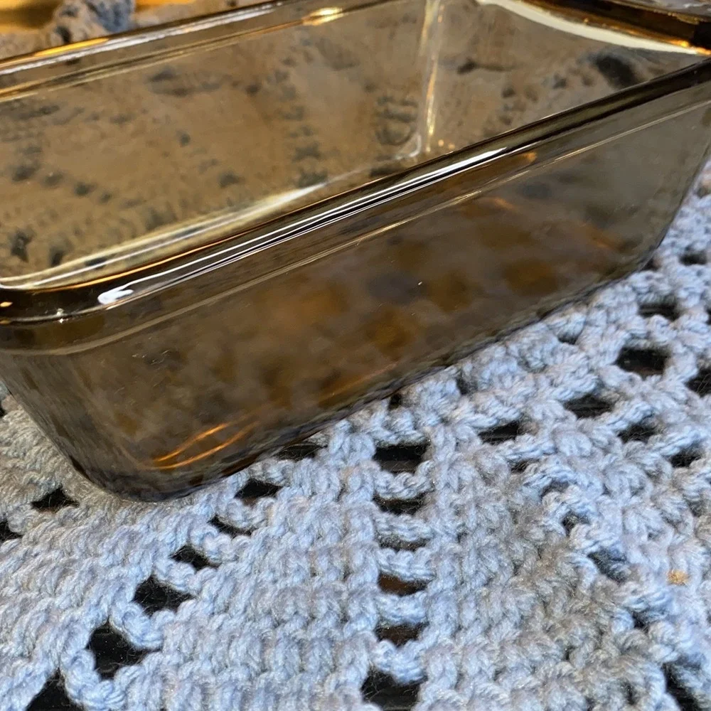 Anchor Hocking Amber Smoke Glass Baking Casserole Loaf Dish~1.5 QT 5.25x9